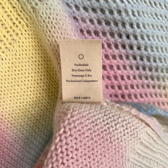 Love Shack Fancy Sweater Womens XS Pastel Rainbow Rosie Pullover Alpaca Wool - Picture 14 of 15